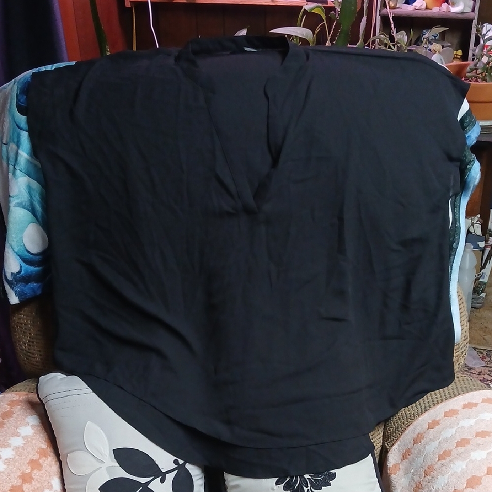 SHEIN Black and Blue Blouse Plus Size